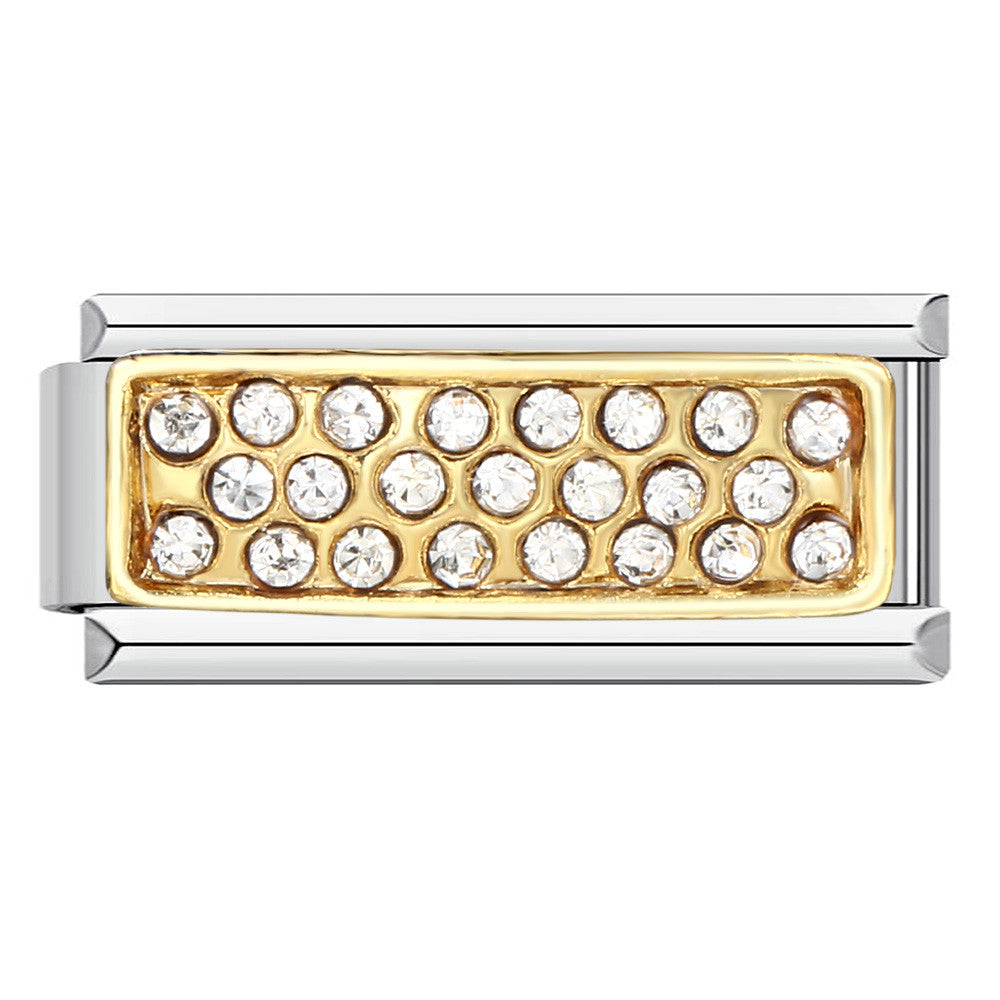 Wholesale  Italian Charm Bracelet 9mm DIY  long diamond-encrusted Creative Stainless Steel Composable Bracelet