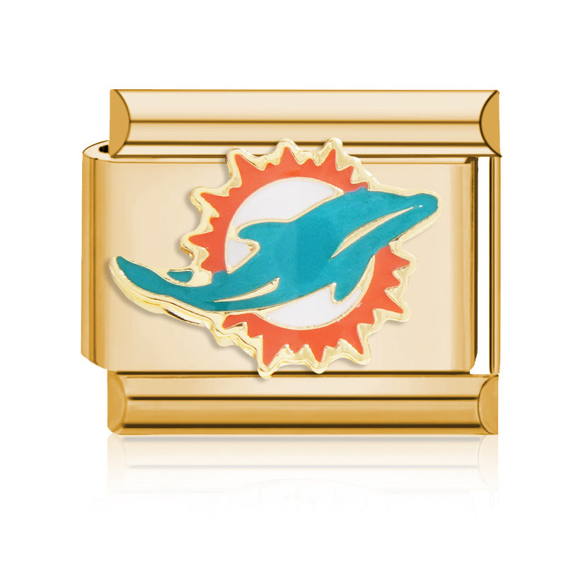 Wholesale 9mm Italian Charm Starter Bracelets DIY Rugby Stainless Steel Composable Bracelet