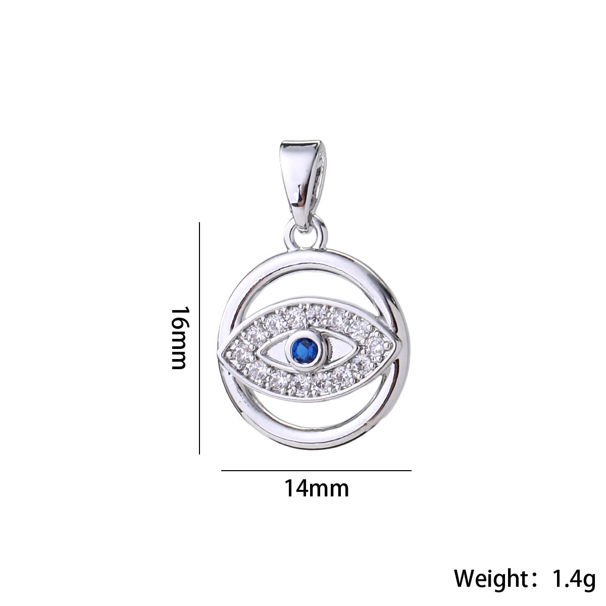 Wholesale Gold Plated Brass Evil Eye Pendant Y2K Trendy Large Eyeball Jewelry Accessory For Women