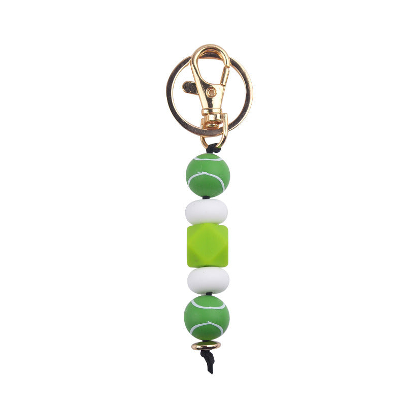 Wholesale Basketball Football Soccer Silicone Beaded Lanyard Keychain ACC-KC-GuangTian064