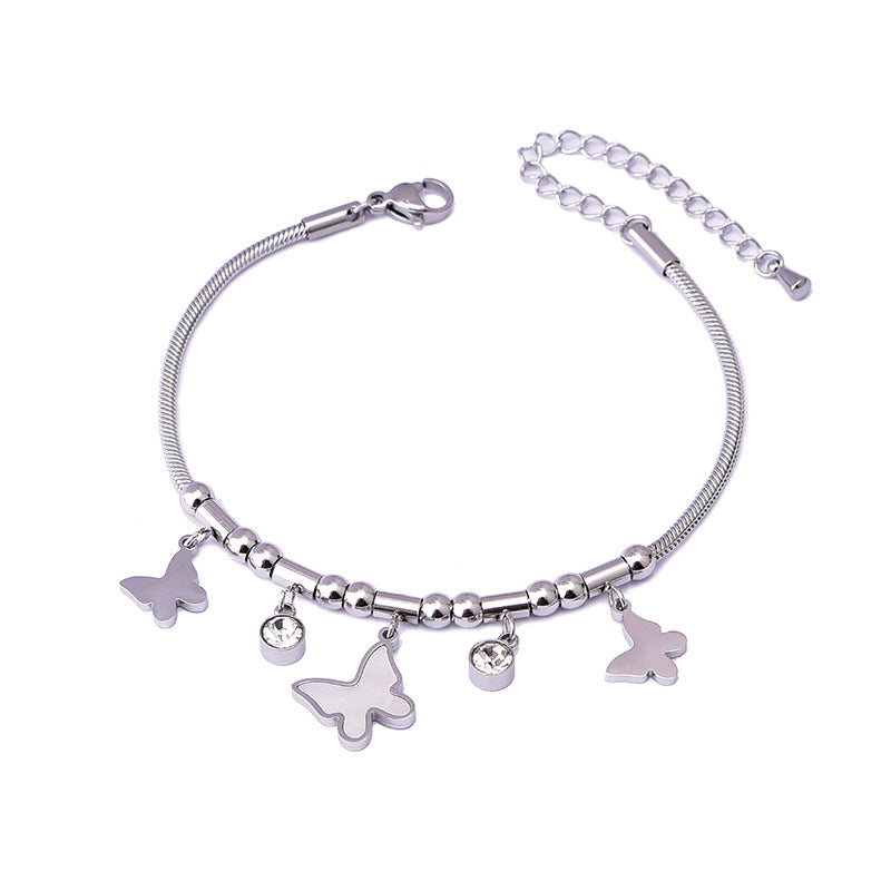 Wholesale Titanium Steel Multi-element geometric snake bone bracelet