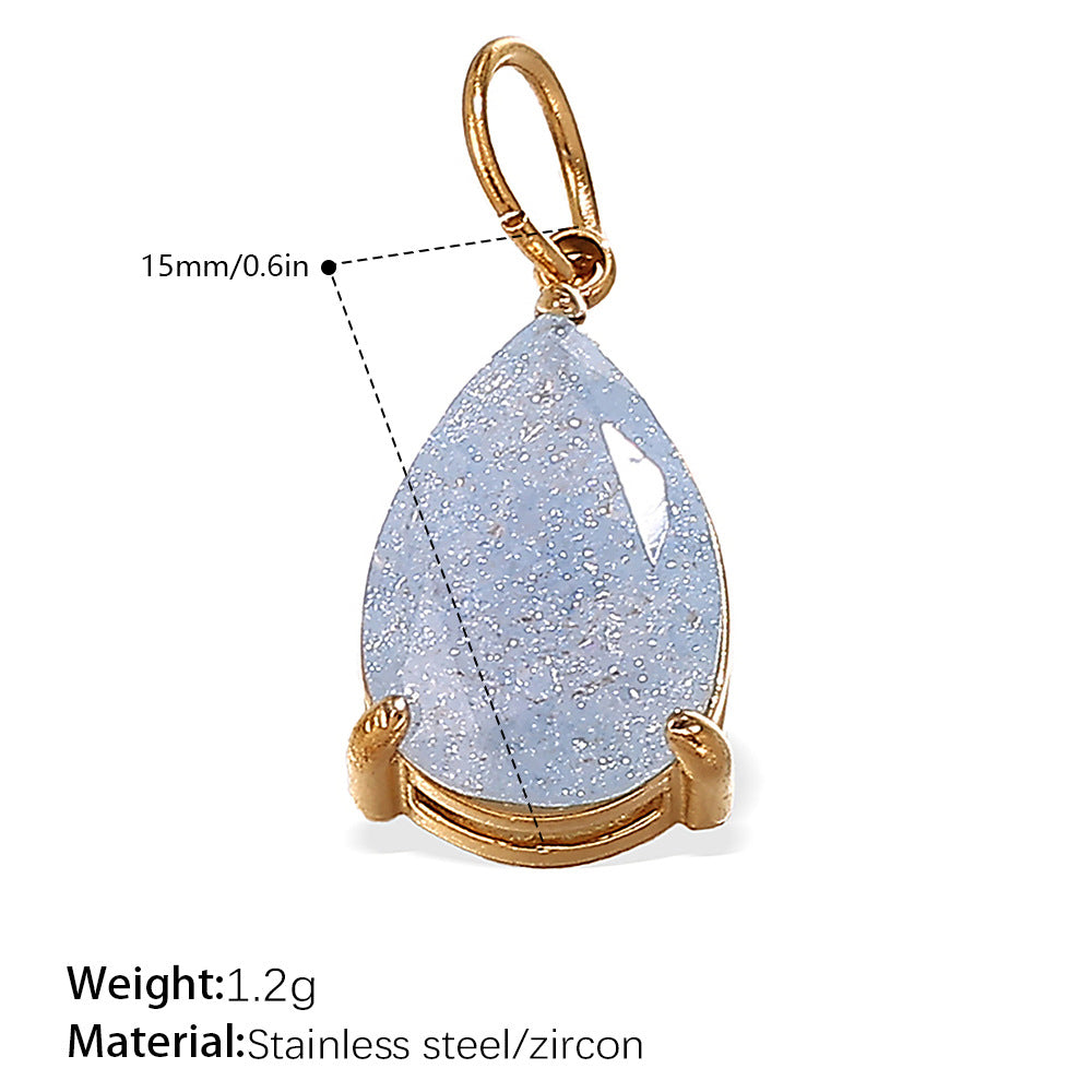 Wholesale 18K gold plated geometric colored gemstone rectangular five-pointed star   Charms