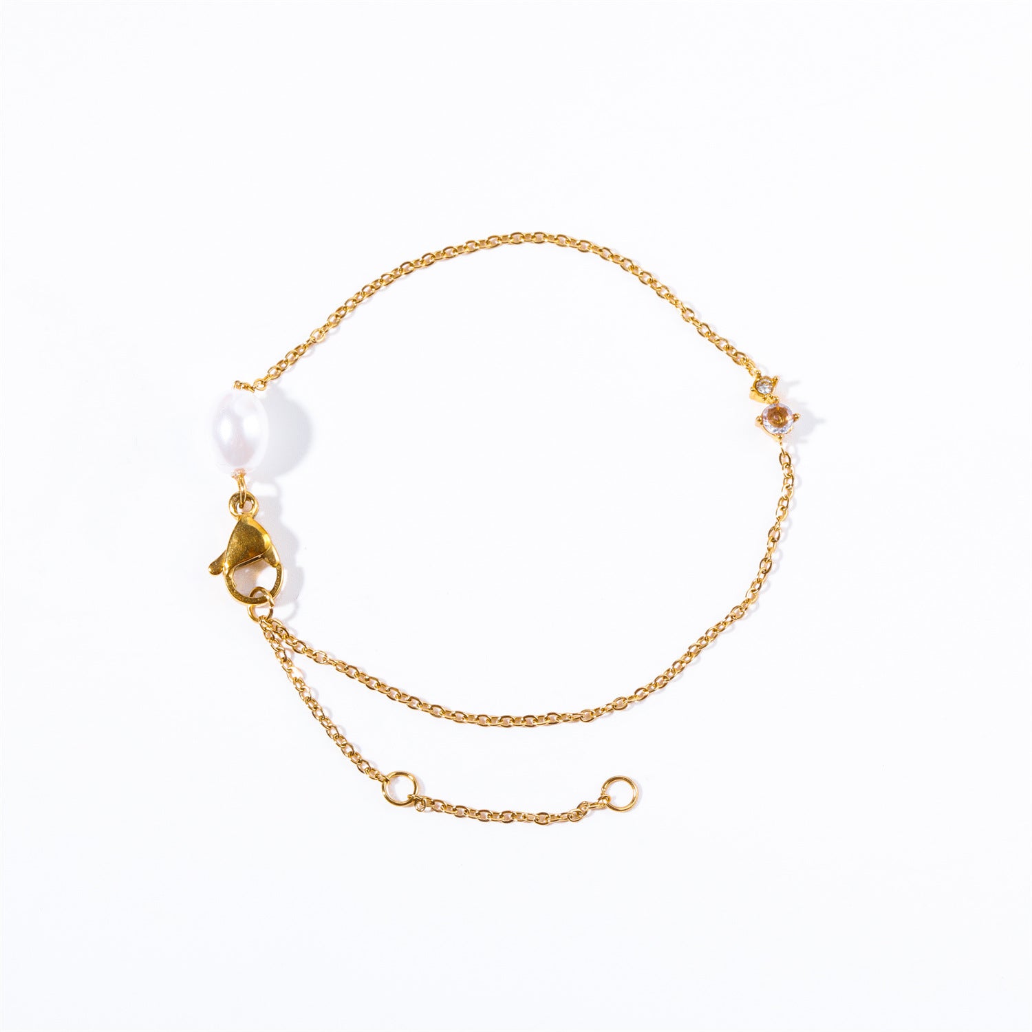 Wholesale 18k Gold Plated Titanium Steel Twelve Birthstone Simple Bracelet