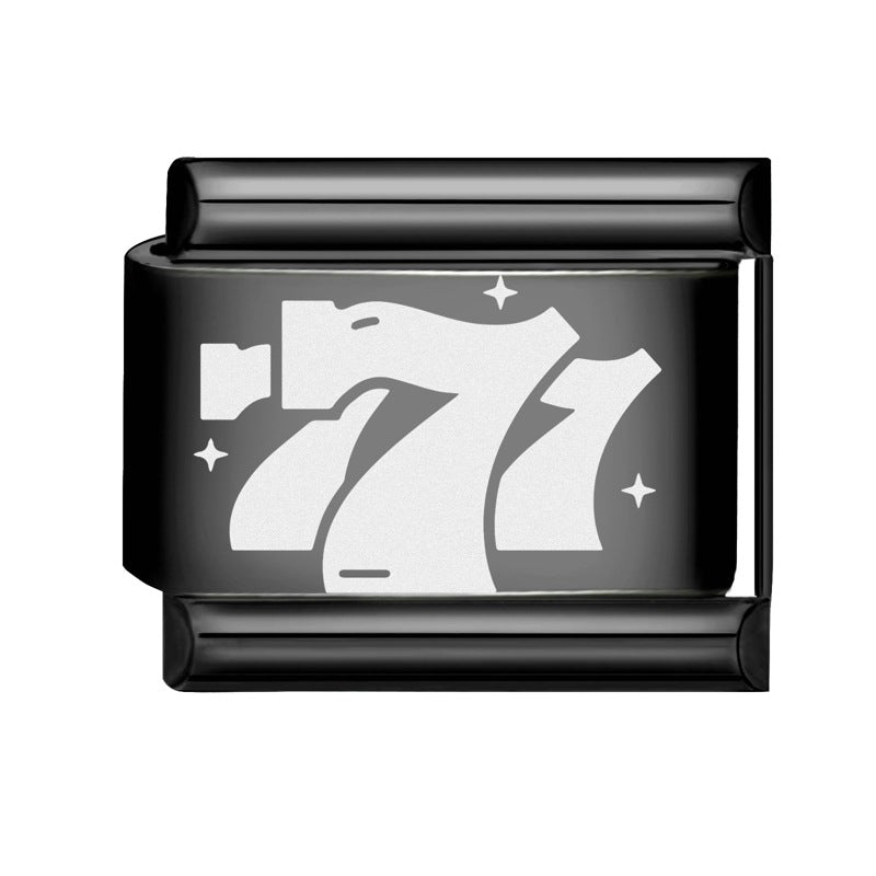 Wholesale Italian Charm Bracelet 9mm DIY Splicing Black Series Stainless Steel Composable Bracelet