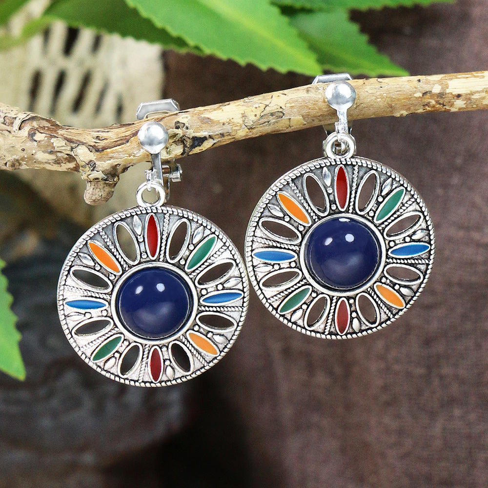 Wholesale Bohemian Geometric Hollow Earrings Retro Ethnic Ear Clip,  Stylish Everyday Jewelry