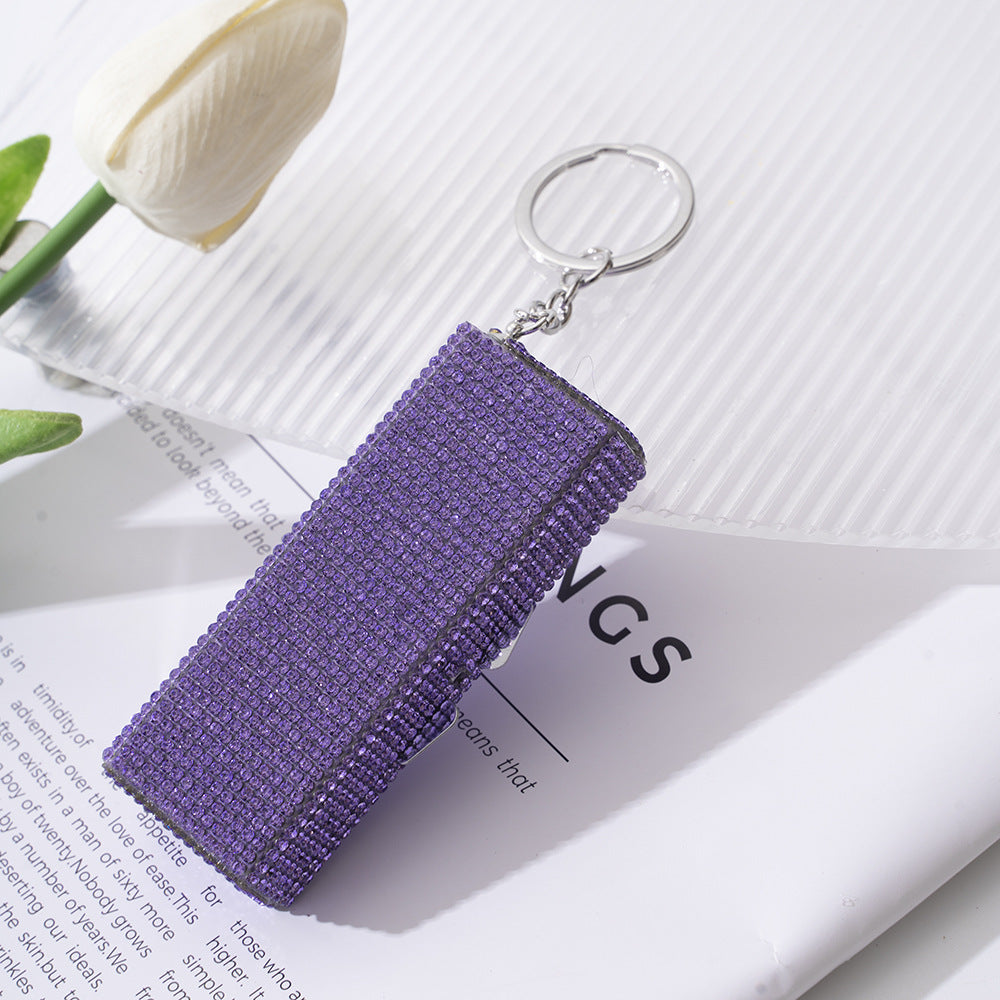 Wholesale Rhinestone Color Aluminum Alloy Pill Box Portable Keychain ACC-KC-ZhiYa028