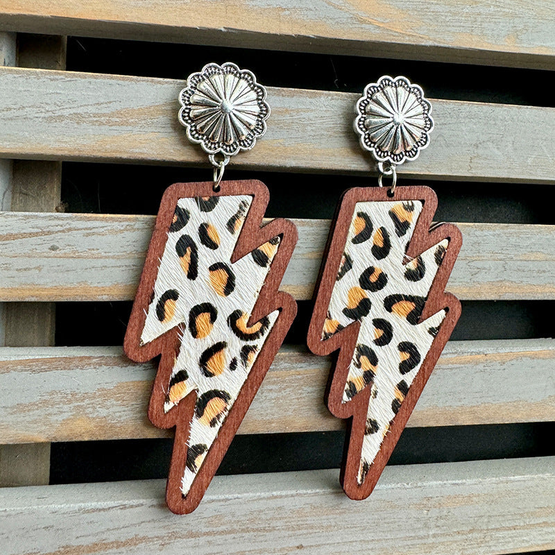 Wholesale  Western lightning earrings classic leopard print  earrings