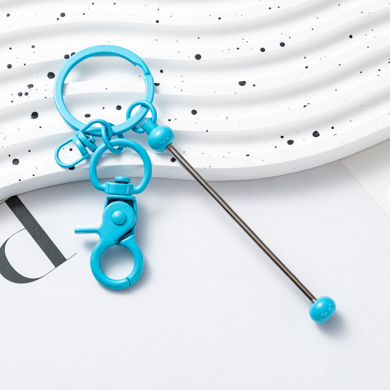 Wholesale Beadable Keychains Gradient Color DIY Beaded Keychains ACC-KC-HuaH009