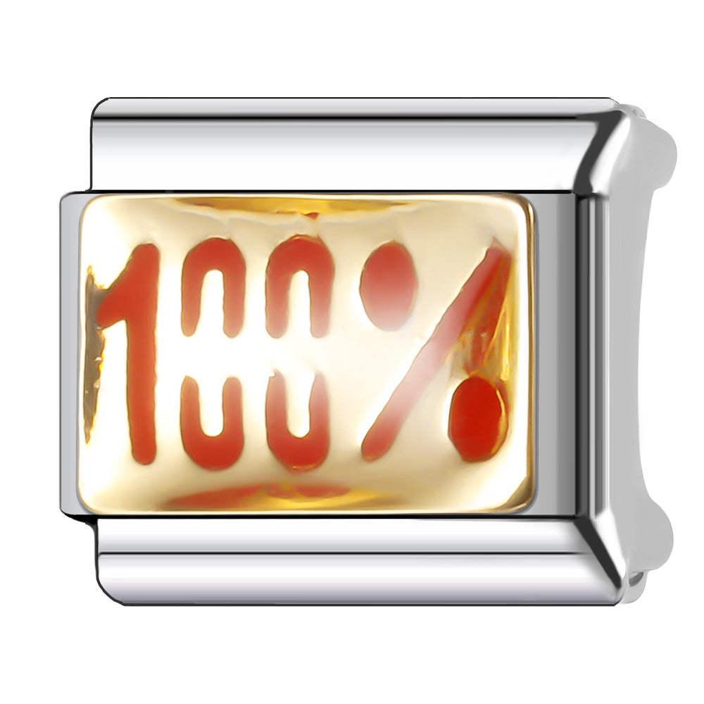 Wholesale Italian Charm Bracelet 9mm DIY Splicing English Series Stainless Steel Composable Bracelet