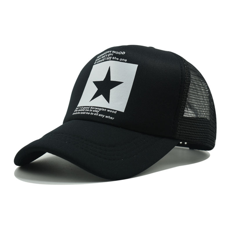 Wholesale Retro Printed Mesh Hat Five-pointed Star Baseball Cap ACC-HT-Xiny010