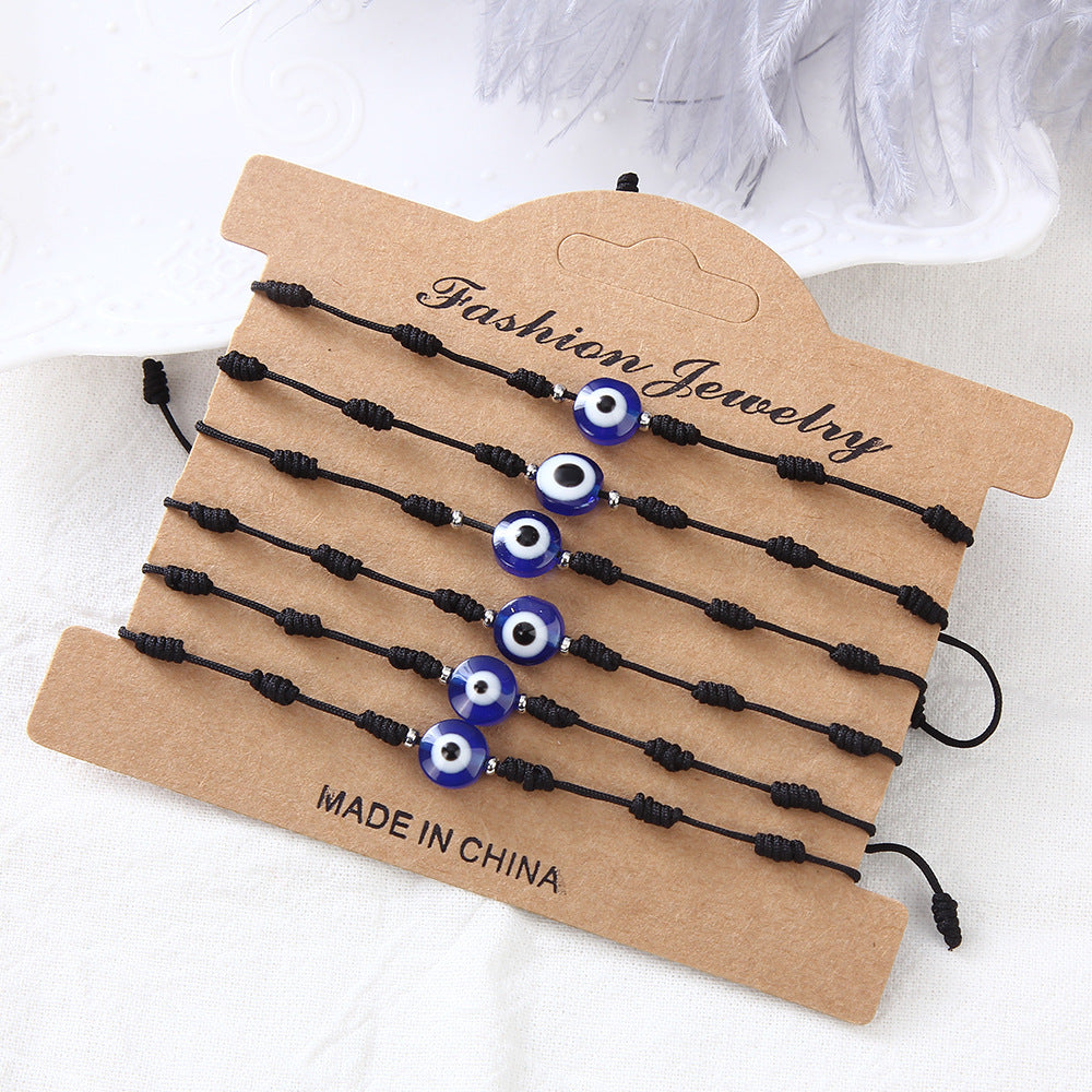 Wholesale Resin Hand Knotted Red Rope Evil Eye Bracelet Blue Eye Unisex Gift