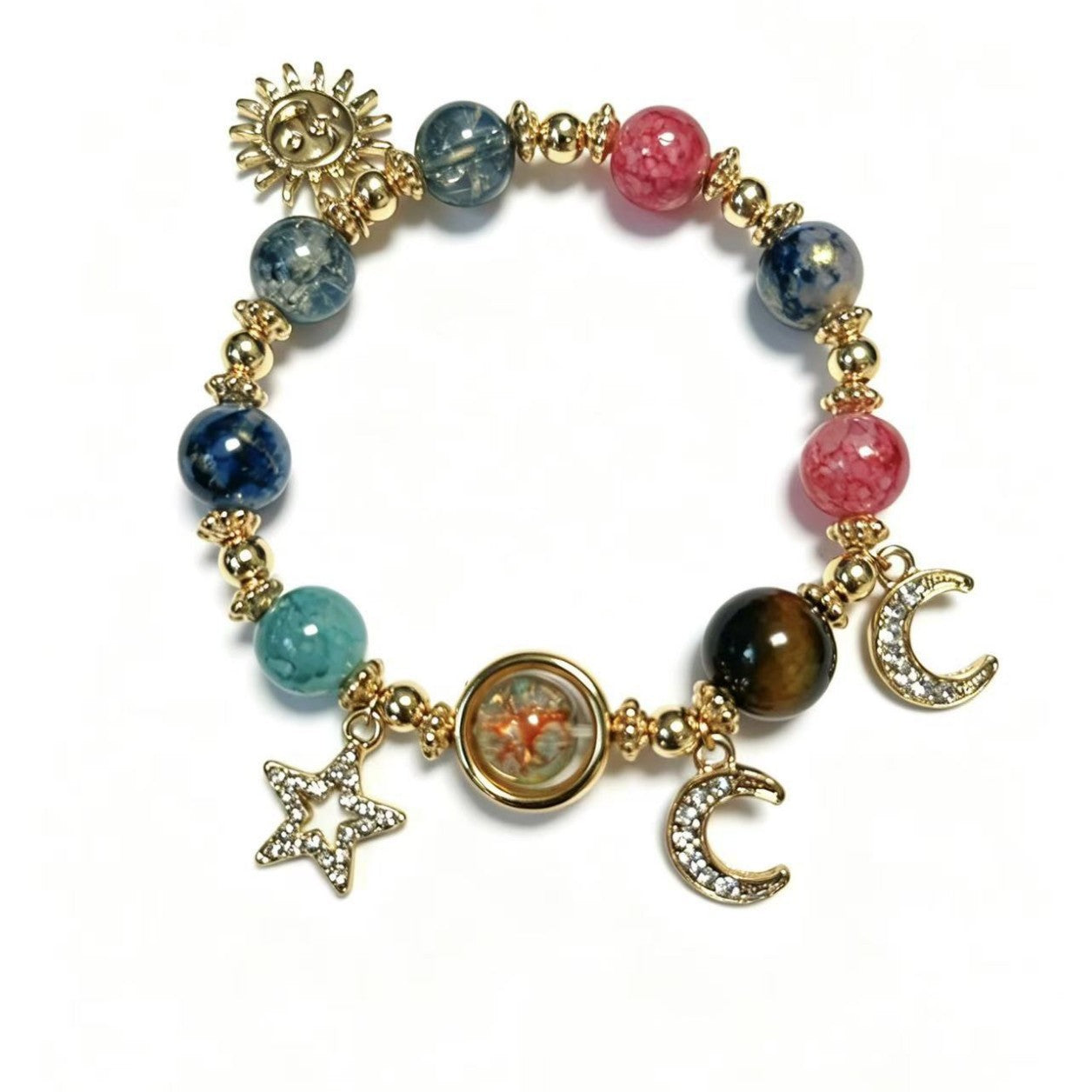 Wholesale Starry Sky Natural Stone Handmade Bracelet Micro Setting Alloy Inlay Fashion Accessory For Birthday Gift And Everyday Wear
