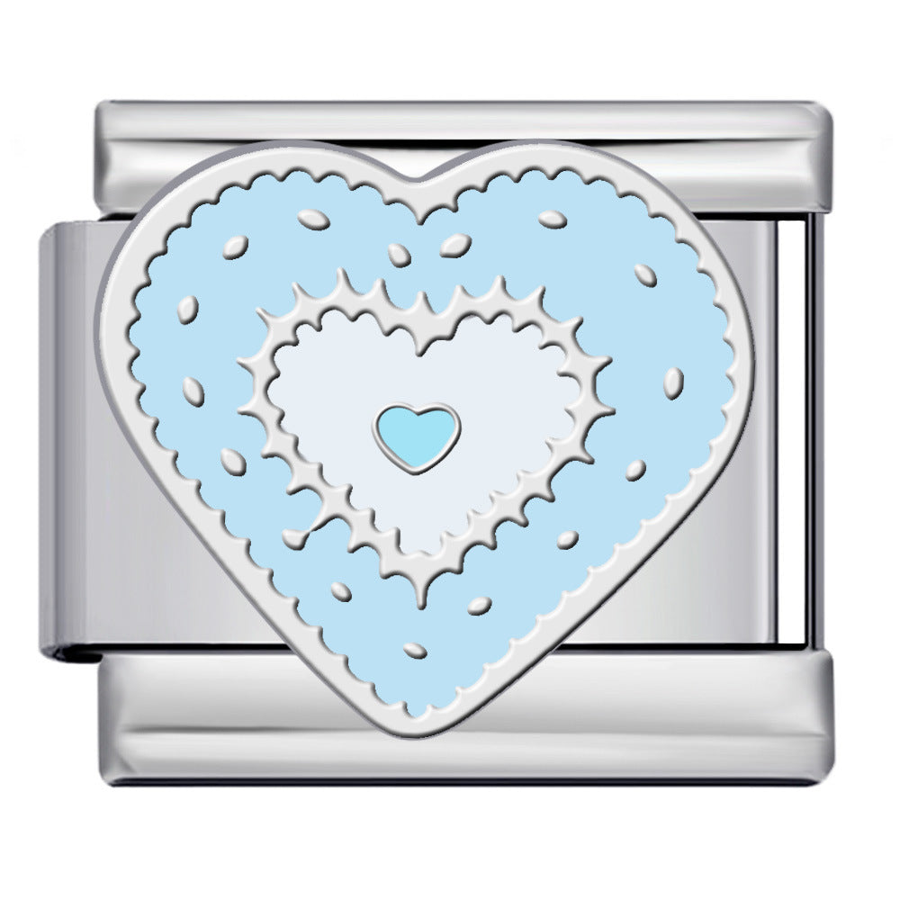 Wholesale Italian Modular Heart-Shaped Five-Pointed Star DIY Titanium Steel  Bracelet