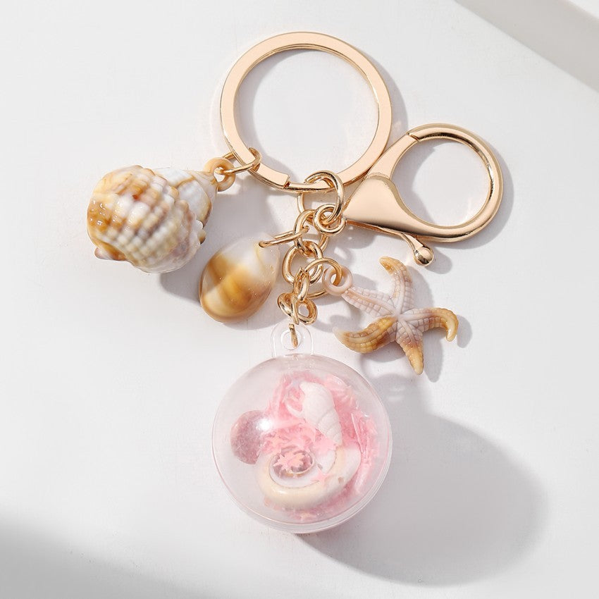 Wholesale Creative Personality Seaside Holiday Shell Conch Starfish Keychains ACC-KC-RongR073