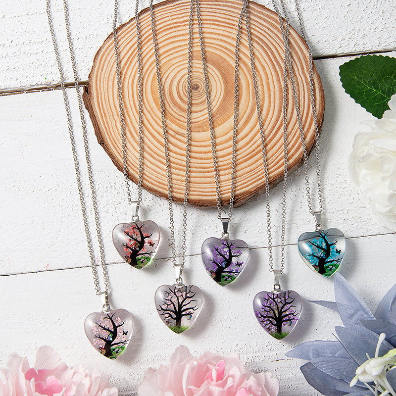Wholesale love eternal life flower pendant necklace