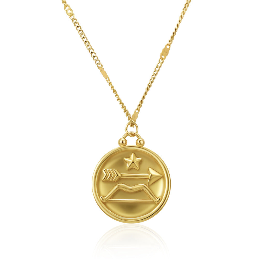 Wholesale Stainless Steel Zodiac Pendant Necklace