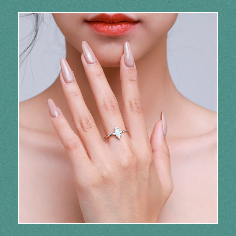 Wholesale  s925 sterling silver vintage opal ring