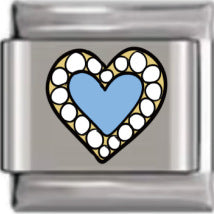 Wholesale Italian Charm Bracelet 9mm DIY Splicing Romantic Heart Shape Shiny Letterhead Stainless Steel Composable Bracelet