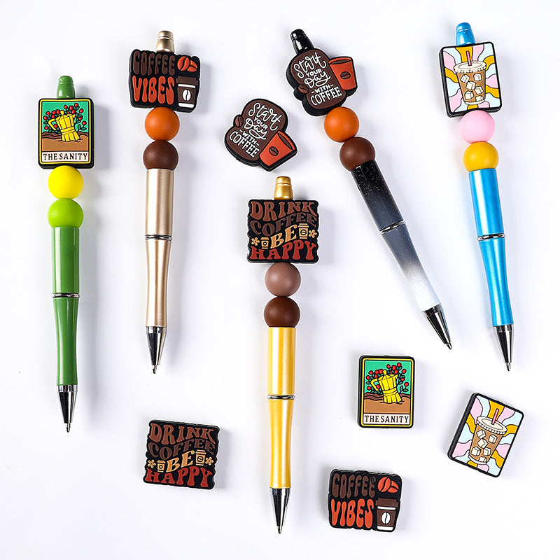 Wholesale 20pcs Coffee Letter Focal Beads DIY Bead Accessories