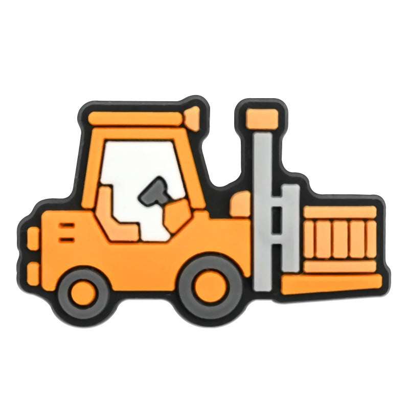 Wholesale Random 100pcs Cartoon construction  PVC Soft Rubber Shoe Buckle Decoration