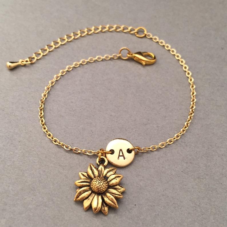 Wholesale Vintage Flower Bracelet Antique Style Alloy Jewelry Chic Sunflower Charm For Women Everyday Fashion Accessory Gift