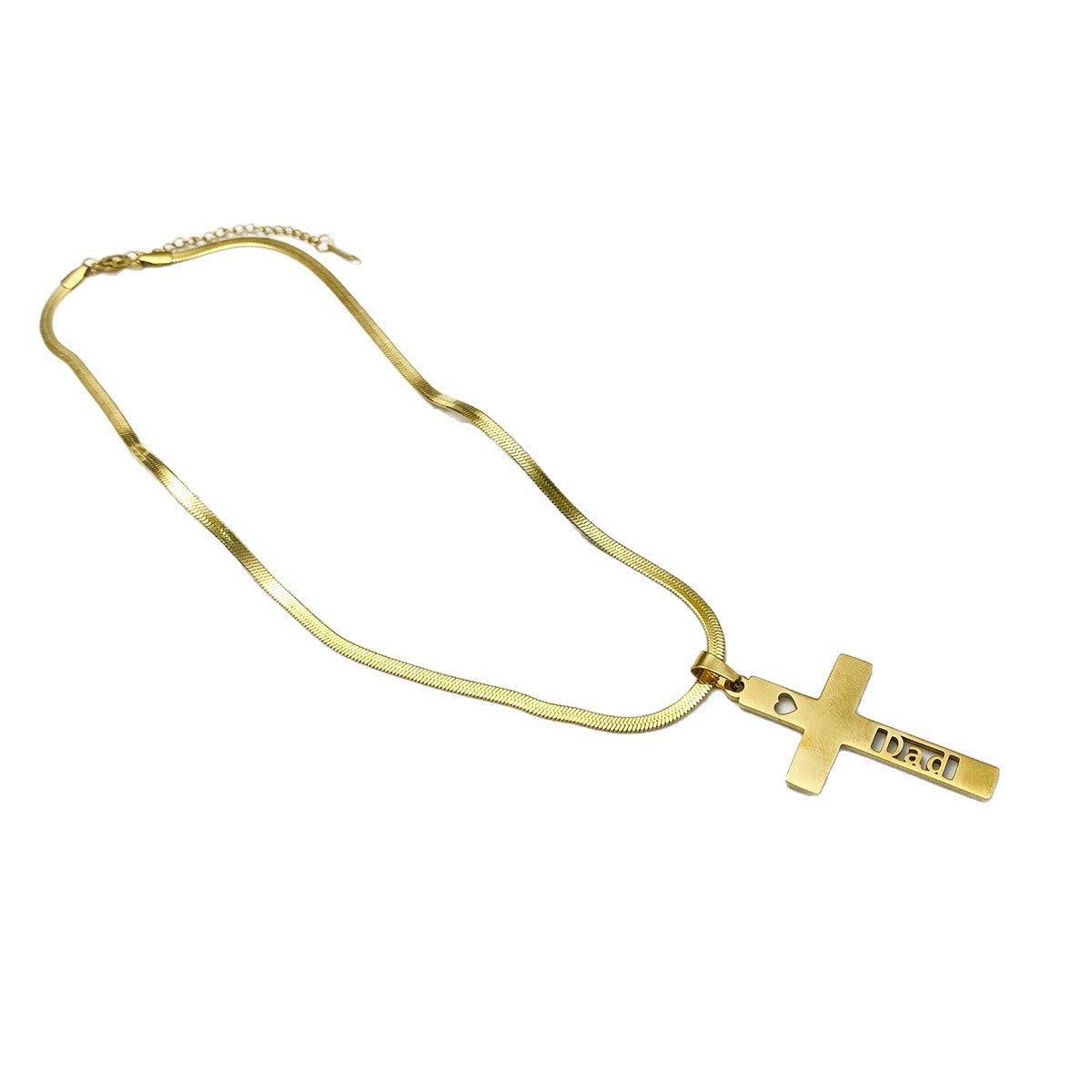 Wholesale Stainless Steel Real Gold Plated Minimalist Letter Cross Necklace,  Ins-Style Everyday Casual Jewelry Accessory