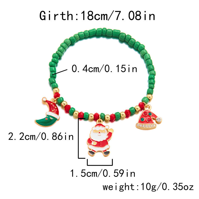 Wholesale Christmas beaded snowman bracelet