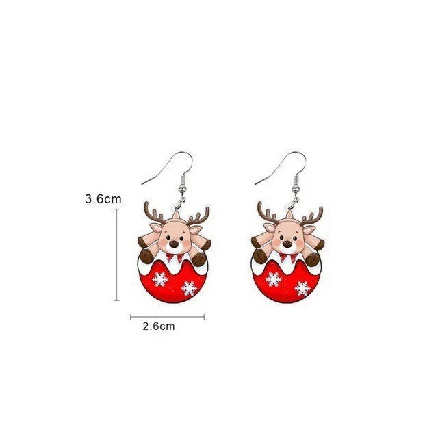Wholesale 5pcs Christmas Acrylic Cute Earrings