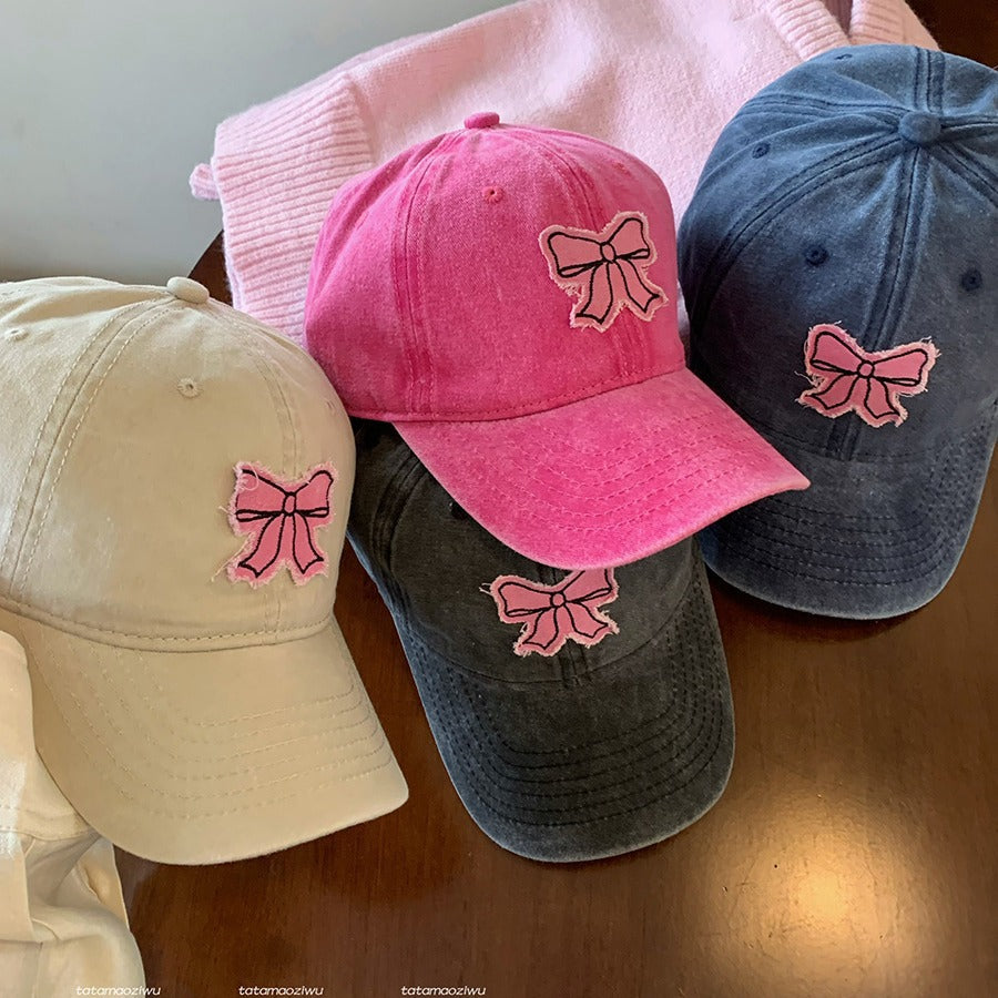 Wholesale Pink bow soft top Baseball Cap