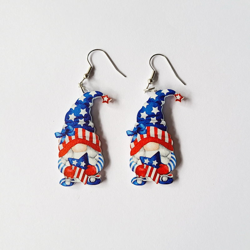 Wholesale American Independence Day Sunflower Donut Butterfly Acrylic Earrings ACC-ES-XP003
