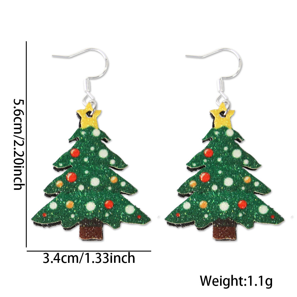 Wholesale Christmas Earrings Cartoon Christmas Tree Old Man Elk Earrings ACC-ES-ZhouHao002