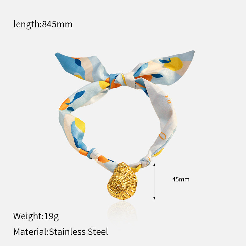 Wholesale Stainless Steel Elegant Silk  Ocean Style Multi-Pendant Necklace