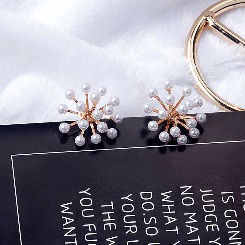 Wholesale Silver Needle Pearl  Rose Bow Front and Back Large Earrings