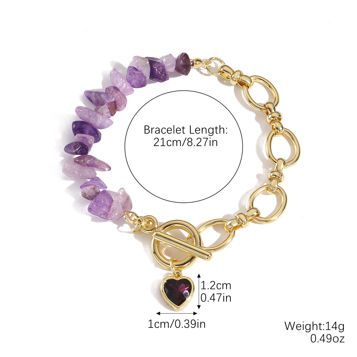 Wholesale Geometric irregular fashion all-match gravel bracelet colorful gravel braided bracelet
