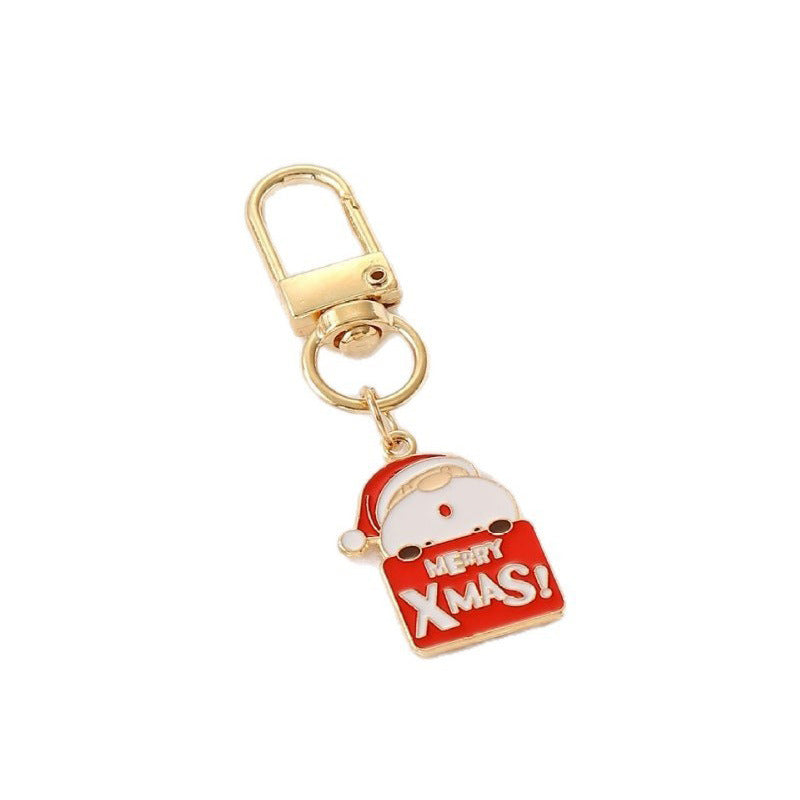 Wholesale Christmas alloy oil dripping keychain
