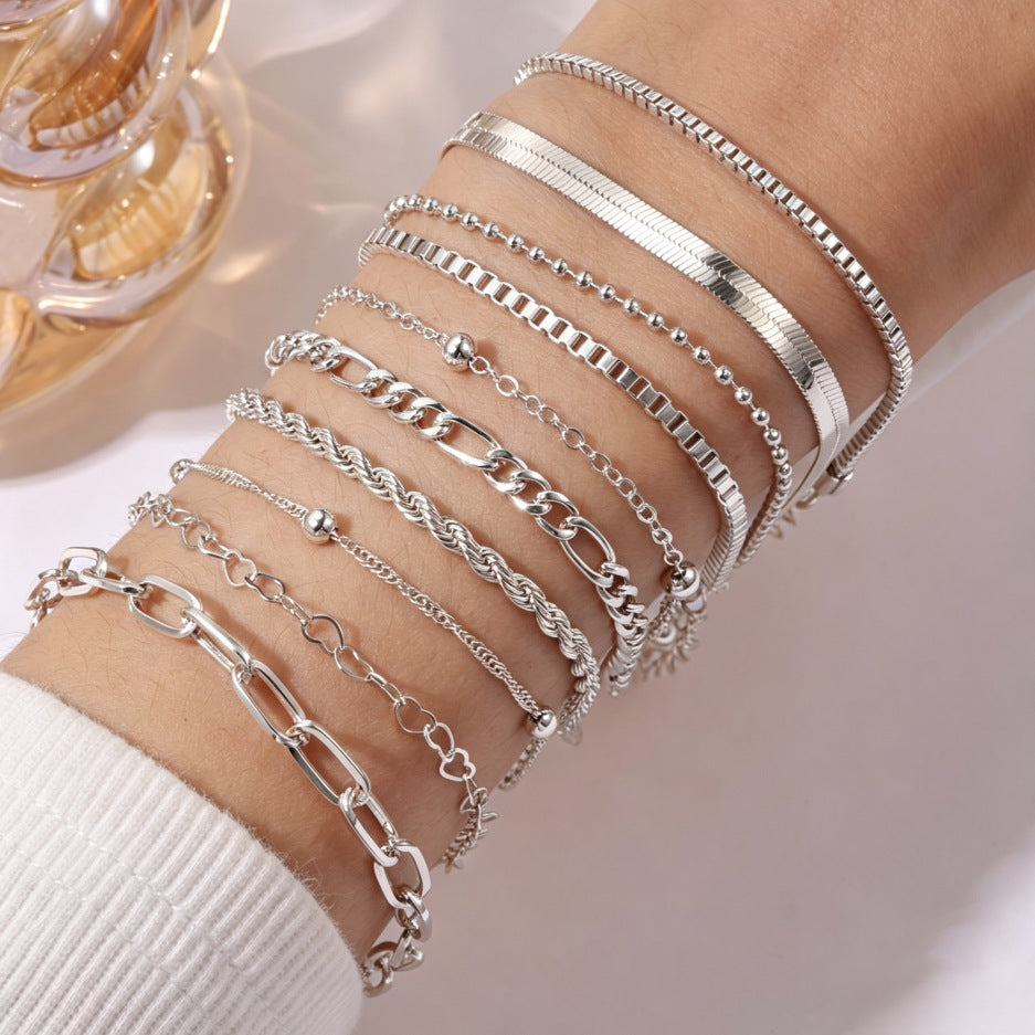 Wholesale Layered Cross &  Flower Pendant Jewelry Set,  Alloy Bracelet Bangle,  Boutique Resale