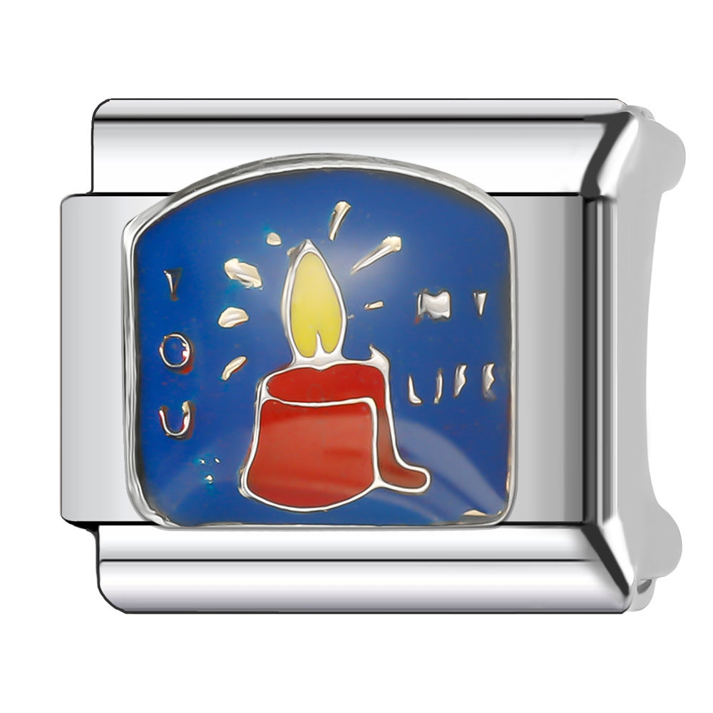 Wholesale Italian Charm Bracelet 9mm DIY Splicing Stainless Steel Christmas Elements Composable Bracelet