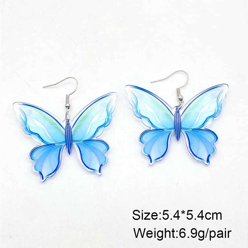 Wholesale Bohemian Painted Ethnic Style Butterfly Acrylic Earrings ACC-ES-CY007