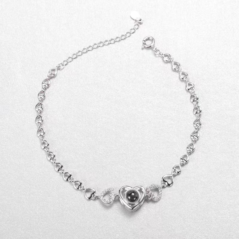 Wholesale 925 Silver Clover Bracelet Love 100 Languages Bracelet