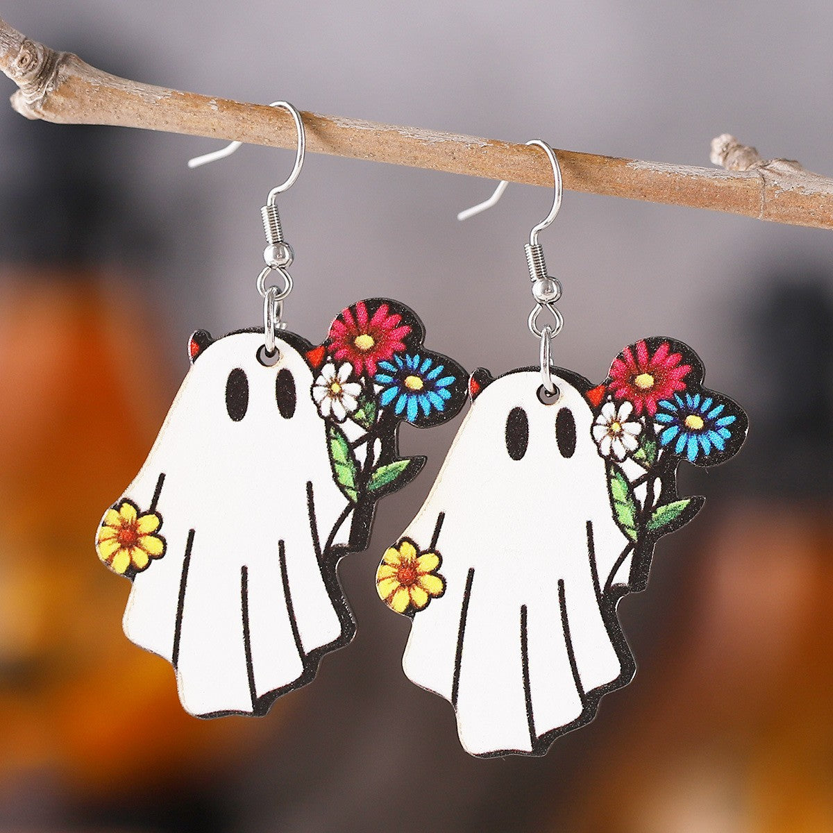 Wholesale  Gothic Ghost Flower Book Pocket Ghost Acrylic Pendant