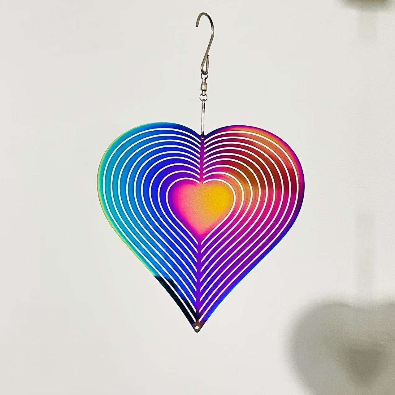 Wholesale Stainless Steel Heart-Shaped Rotating Wind Chime