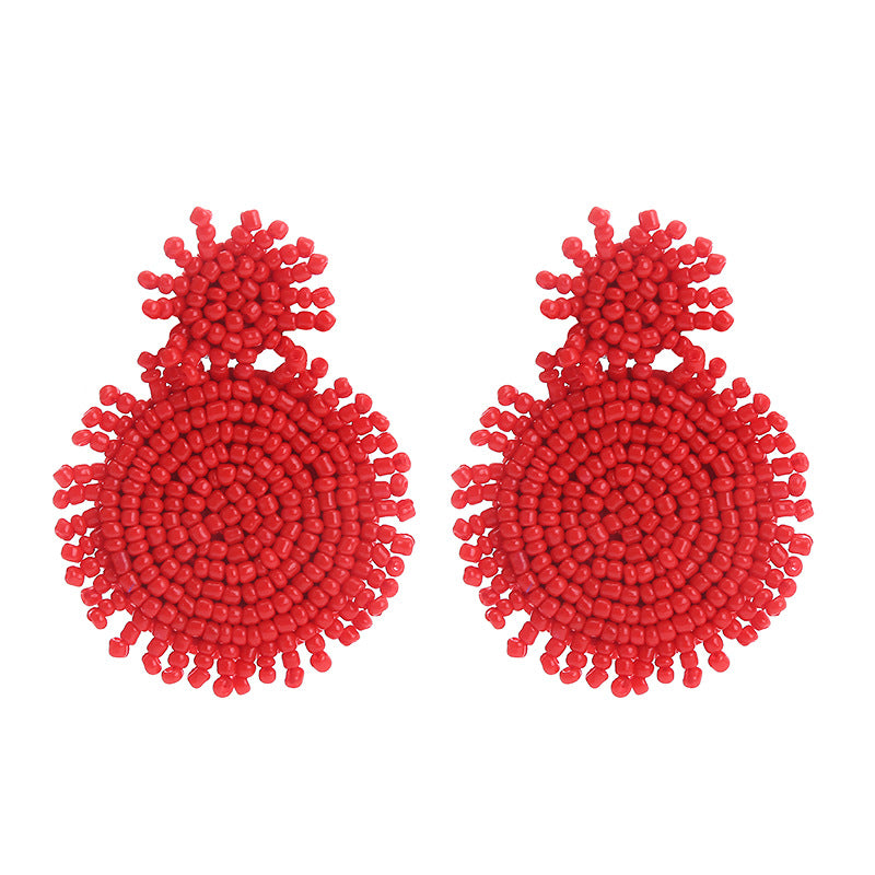 Wholesale Bohemian Colorful Rice Bead Earrings  ACC-ES-CT044