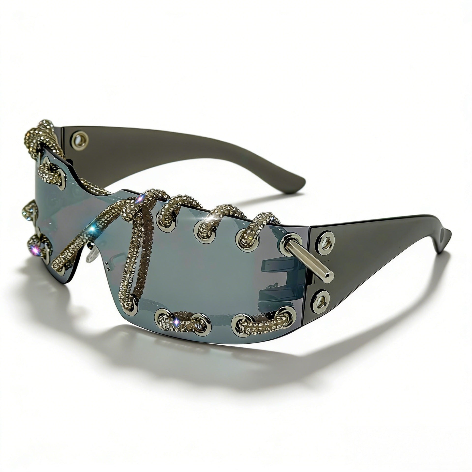 Wholesale Y2K Cyberpunk Rhinestone Sunglasses Fashion Accessory Boutique Resale