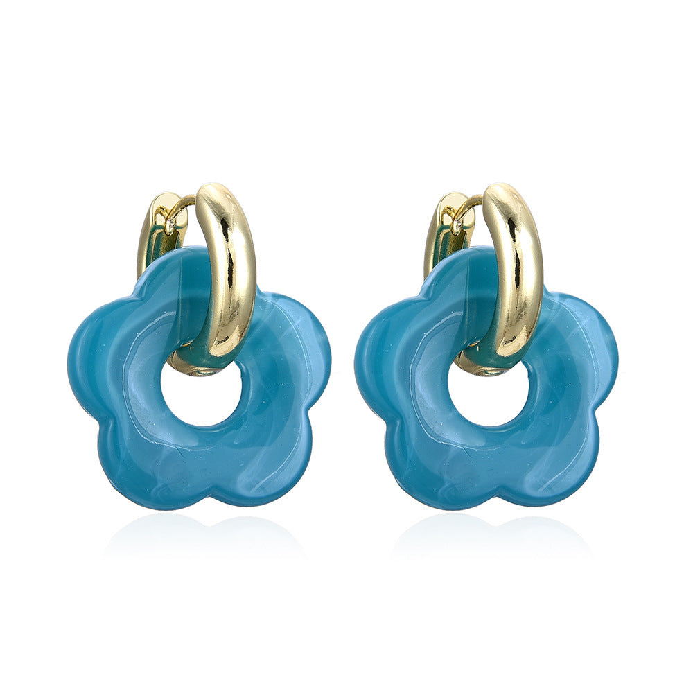 Wholesale Colorful Flower Acrylic Earrings