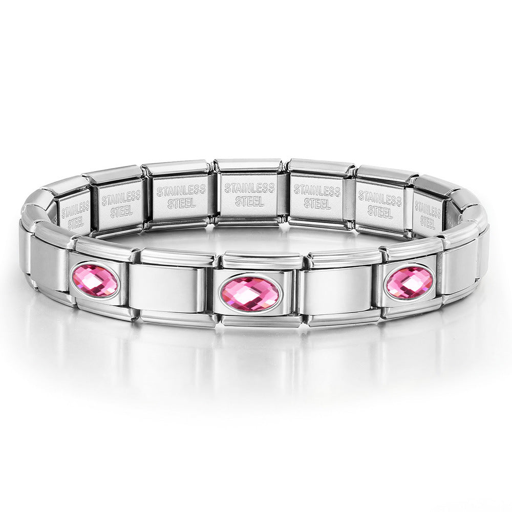 Wholesale Oval Stainless Steel Bracelet Set DIY Italian Module Charm Jewelry Accessory for Boutique Resale