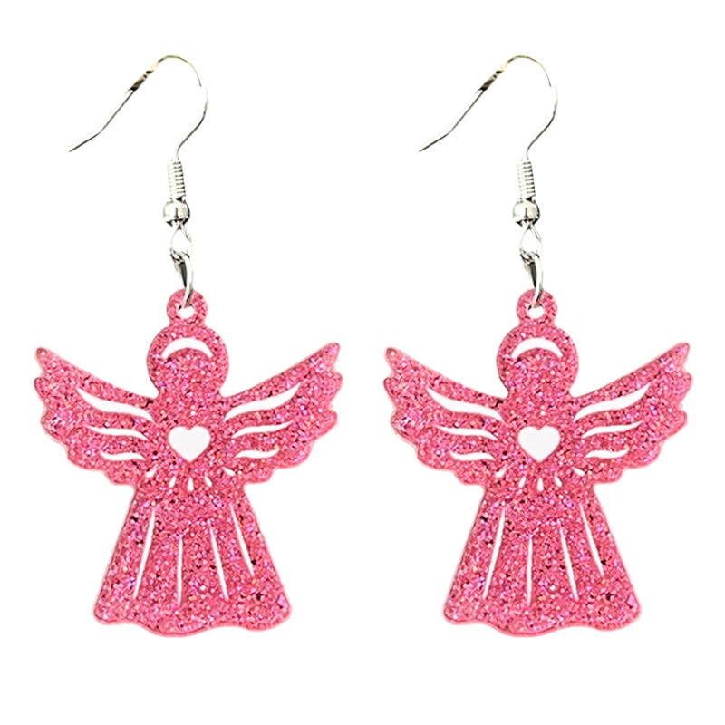 Wholesale 2 pairs/ pack Christmas Gingerbread House Flamingo Christmas Cookies Sparkling Earrings
