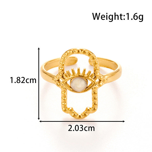 Wholesale Titanium Steel All-match Devil's Eye Titanium Steel Open Ring