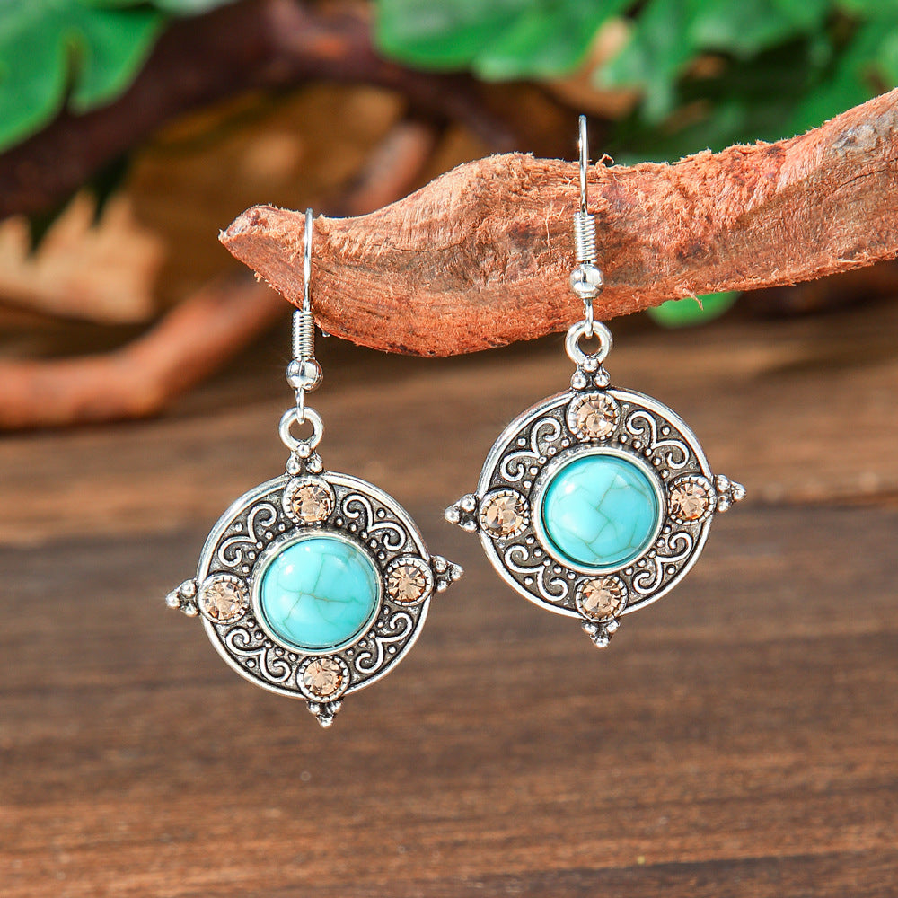 Wholesale Bohemian Turquoise Earrings Zinc Alloy Fashion Accessory Gift for Women