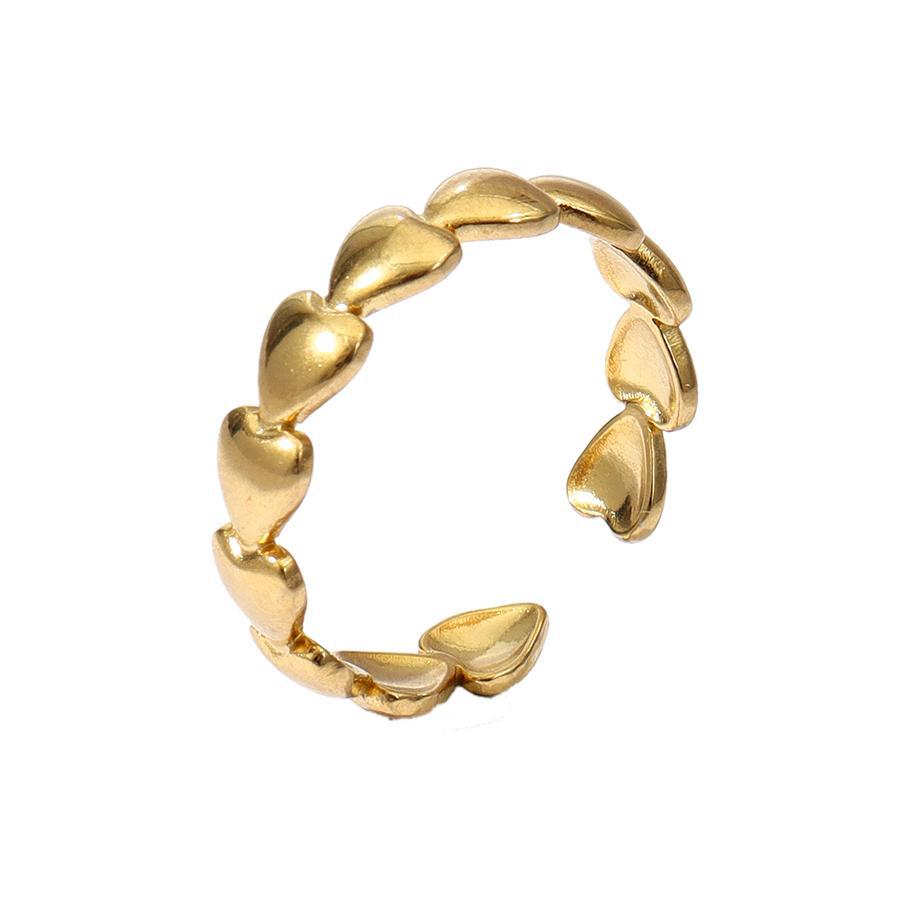 Wholesale Leaf Love Stainless Steel Ring 18k Gold Plated Rings ACC-RS-MuC005