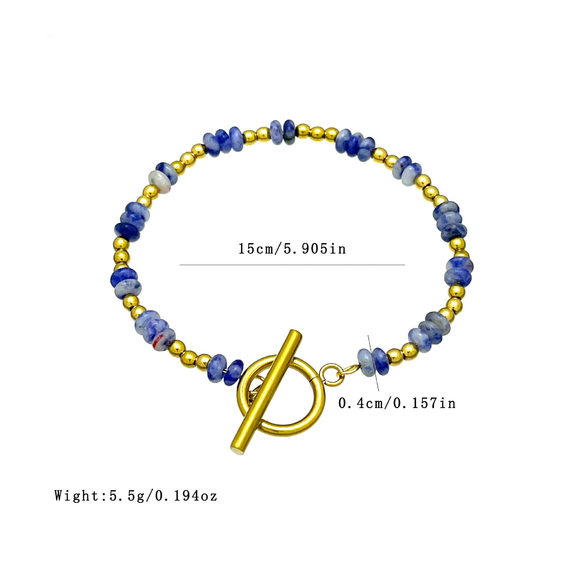 Wholesale Stainless Steel Natural Stone Handmade Beaded Bracelet Bohemian Style Fashion Accessory